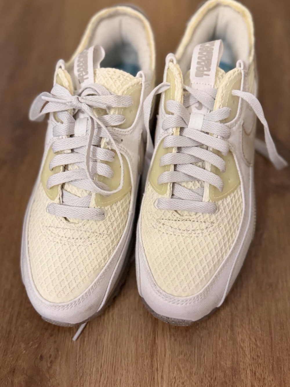 Nike Women's Cream and Beige Mesh Sneakers - Picture 2 of 4